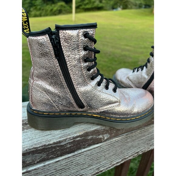 Doc Dr. Martens Air Wair Light Pink Disco Crinkle Metallic Foil Boots size 3 - Picture 5 of 7